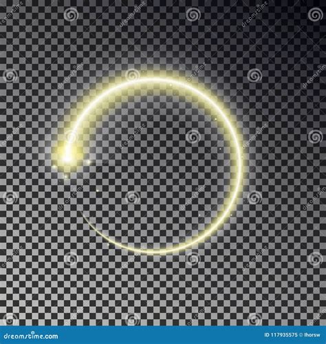 Glow Circle Light Effect Round Magic Yellow Frame Shine Circle Vector