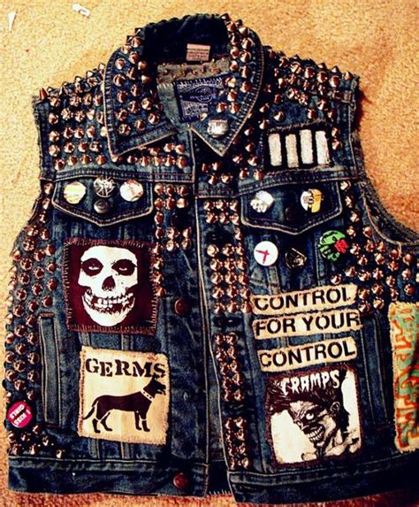 image of custom spiked punk jean vest
