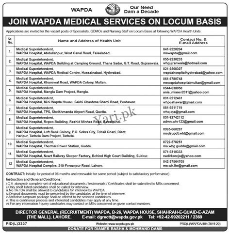 Health insurance / medical insurance. WAPDA Health Care Units Jobs | Latest jobs in Rawalpindi ...