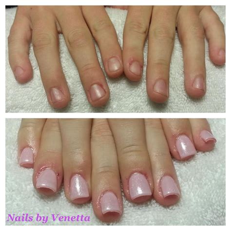 Before And After Pink Gel Polish On Acrylic Nails Acrylic Nails By Venetta Pinterest