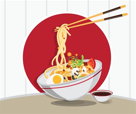 Traditional Chinese Soup With Noodles 2001895 Vector Art At Vecteezy