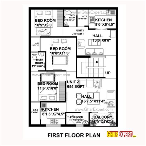 House Plan For 30 Feet By 40 Feet Plot Plot Size 133 Square Yards
