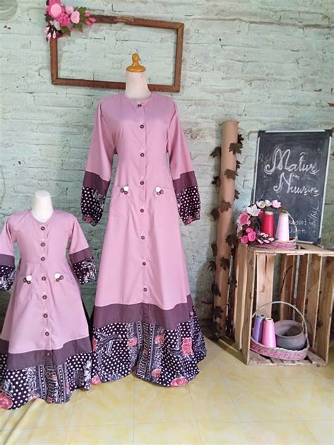Pakaian Dres Couple Pink Jual Pakaian Wanita Muslim Dress Couple Gamis Ibu Anak Lyndee By