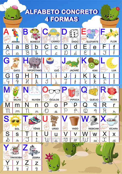 Alfabeto Para Caderno 4 Tipos De Letras · Alfabetização Blog E44