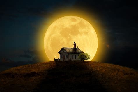 Download Moon Full Moon House Royalty Free Stock Illustration Image