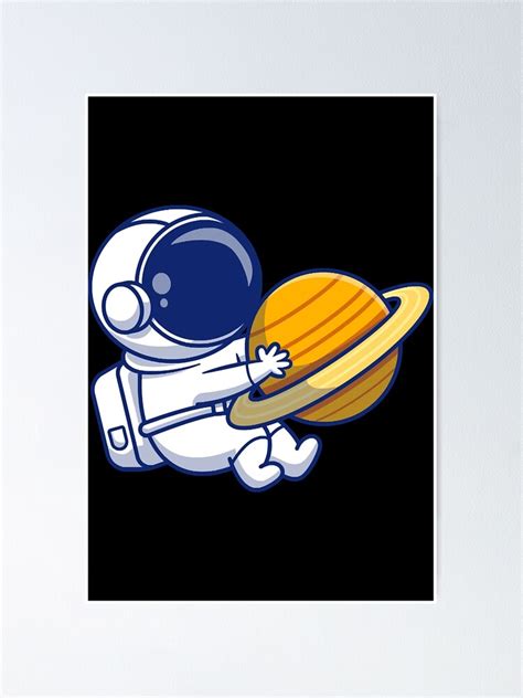 Cute Astronaut Hugging Planet Cartoon Vector Icon Illustration