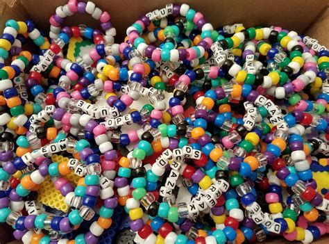 20 Custom Kandi Bracelets Edm Rave Plur Rave Bracelet Rave Candy Vibes Ebay