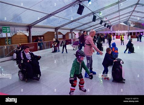 Ice Skating At Winchester Christmas Market Including Disabled Group