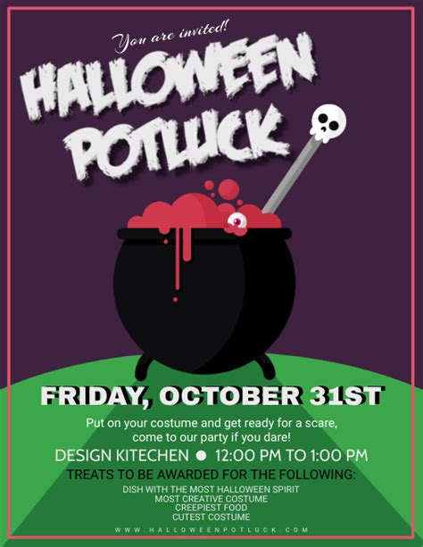 Halloween Potluck Invitation Template Free Printable
