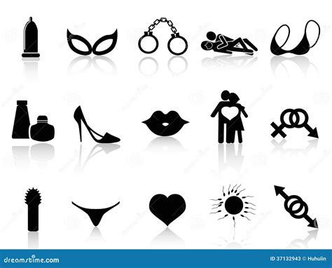 Black Sex Icons Set Stock Vector Illustration Of Collection 37132943