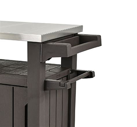 Keter Unity Xl Portable Table And Storage Cabinet In Espresso Brown