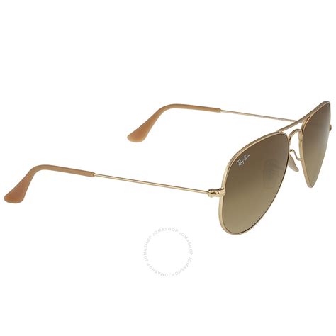 Ray Ban Original Aviator Matte Gold Brown Gradient Sunglasses Rb3025 11285 55 Aviator Ray