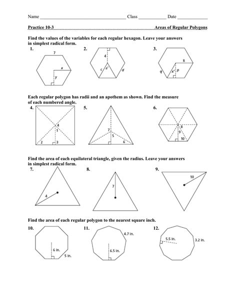 If we have one angle that is inscribed in a circle and another that has the same starting points but its vertex is in the center of the circle then the second angle is twice the angle that. Area Of Regular Polygons Worksheet Doc - worksheet