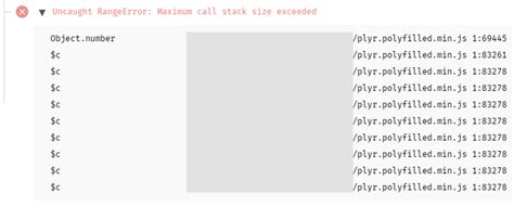 Uncaught RangeError Maximum Call Stack Size Exceeded