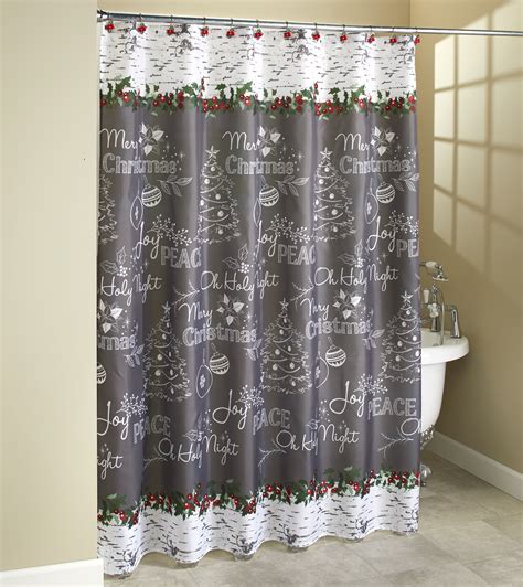 Christmas Shower Curtain Chalkboard Writing Of Wishes For The