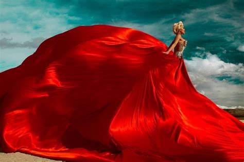 Parachute Dress Fairytale Photography Lady In Red