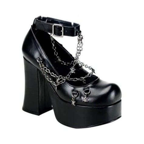 Demonia Black Platform Gothic Shoes Imported From England Like New