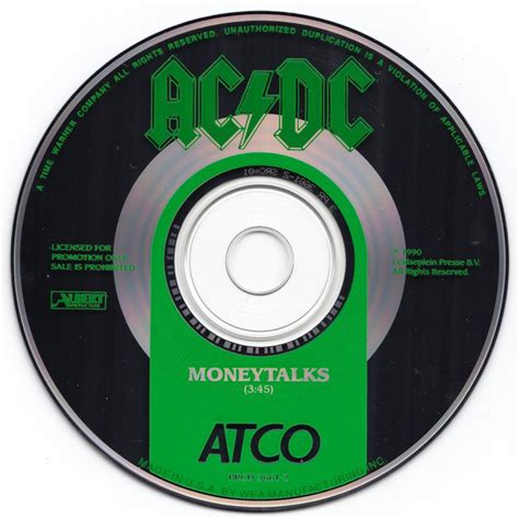 Ac Dc Moneytalks Cd Promo Discogs