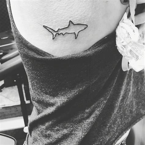 Simple Shark Tattoo On Rib Shark Tattoos Small Shark Tattoo