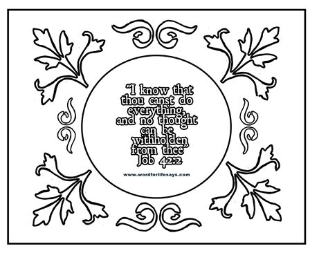 This free coloring page about job will help children review or learn the story of job from the bible. Job 42 2 Coloring Sheet 2-001 | Coloring pages ...