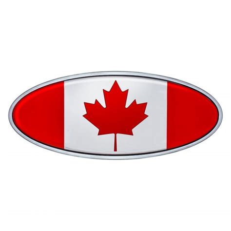 United Pacific 10977 Peterbilt Canada Flag Oval Chrome Hood Emblem