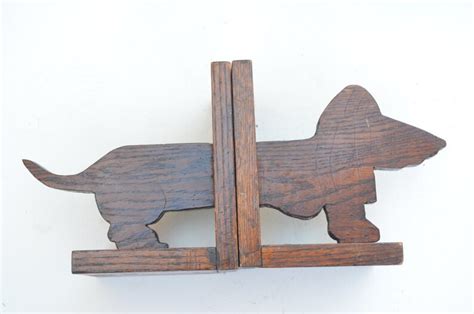 Handmade Dachshund Dog Wood Bookends Etsy