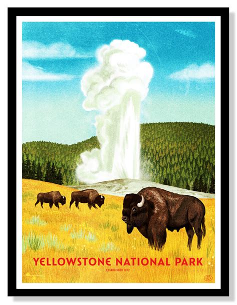 yellowstone national park poster fifty nine parks