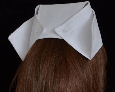 Vintage Style Fabric Nurse Hat White Nurse Cap With Buttons Etsy