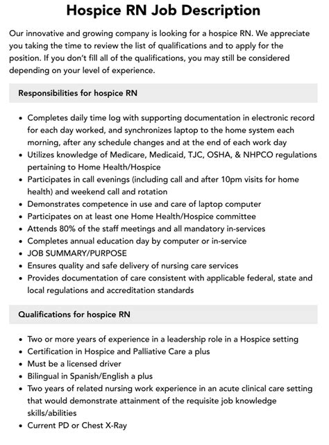 Hospice Rn Job Description Velvet Jobs