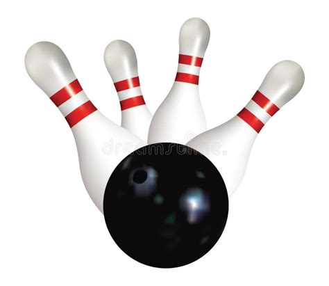 Realistic Vector Bowling Ball And Pins Stock Illustration