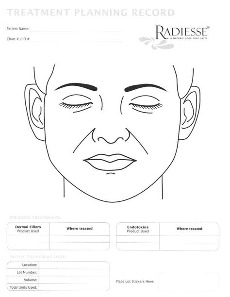 Template Botox Face Chart Printable Word Searches