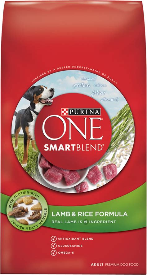 The protein content is exceptional at 33%, and the fat is relatively low at 14%. Purina ONE SmartBlend Lamb & Rice Formula Adult Premium ...