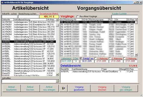 In newer versions of access, your database is stored in a file with an extension of.accdb such as example.accdb. JJ-Software - Bestellverwaltung, bestellen, bestell ...