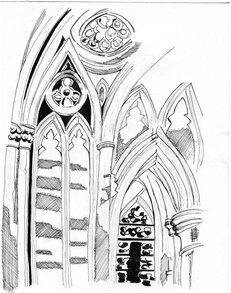 Gothic Arch Coloring Pages
