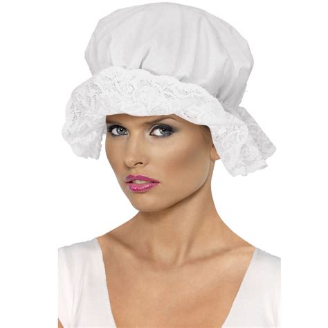 Adults Victorian Maid Servant White Frill Mop Cap Fancy Dress Hat