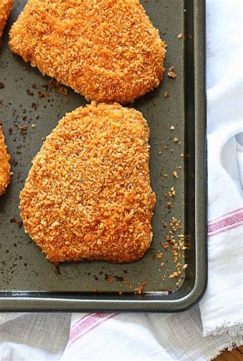 Using a spoon, pour some of the melted butter left in the skillet onto the pork chops before serving. Oven "Fried" Breaded Pork Chops | Recipe | Shake, bake pork, Baked pork, Breaded pork chops