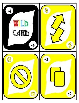This card is also a wild card. Jumbo/Large Blank/Editable "Uno" Card Game - All 4 colors and Wild Cards!