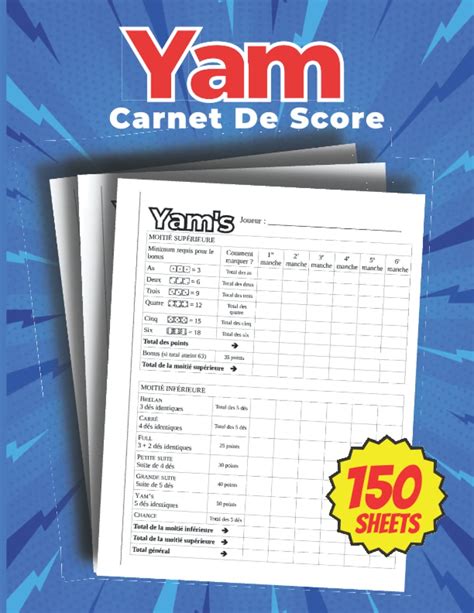 Buy Yam's Carnet De Score: 150 Feuilles de Scores | Grande Format A4 21