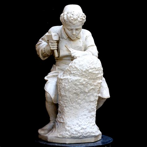 Michelangelo Sculpting The Head Of A Fawn Sculpture Galleria Romanelli