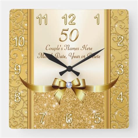 Find special gift ideas to celebrate all anniversaries! Personalised 50th Wedding Anniversary Gifts, Clock ...