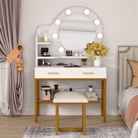 A wide variety of vanity table mirrors options are available to you, such as modern. Tribesigns Vanity Set with Lighted Hollywood-Style LED ...