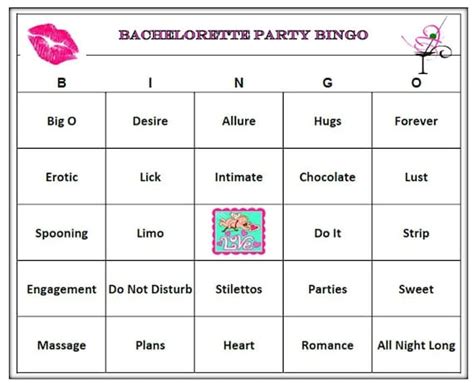 Sexy Bachelorette Party Bingo Game 60 Cards Wedding Night Etsy Hot