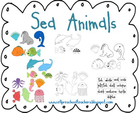 ESL/EFL Preschool Teachers: Sea Animals- Ocean Theme for Preschool ELL