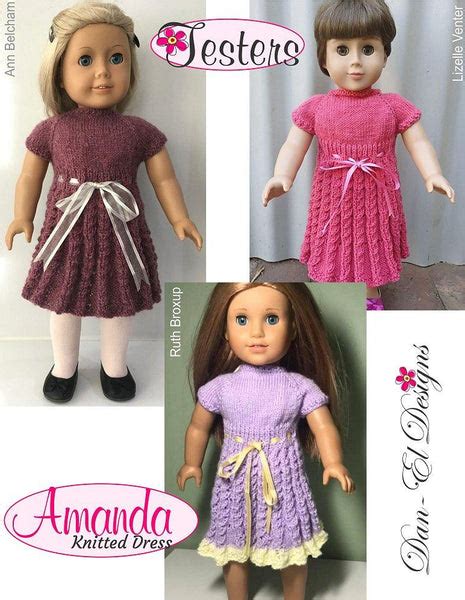 Dan El Designs Amanda Doll Clothes Knitting Pattern 18 Inch American