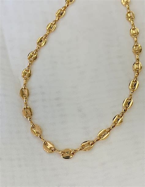 Gucci Style Link Chain Necklace 14k Gold Filled Necklace Etsy
