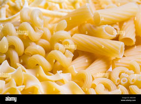 Variety Of Pastas Close Up Full Frame Stock Photo Alamy