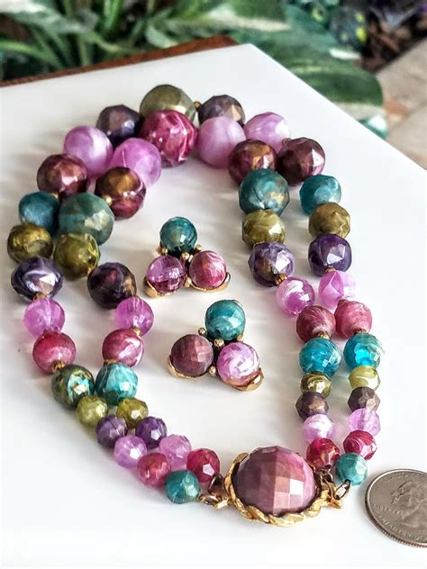 Colorful Signed Kramer Double Strand Beaded Necklace And Etsy