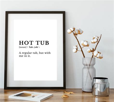 Hot Tub Funny Definition Bathroom Sign Printable Bathroom Wall Art Funny Dictionary Definition