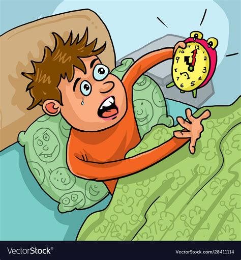 Babe Waking Up Too Late Royalty Free Vector Image
