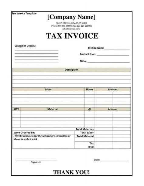 31 Free Printable Tax Invoice Template Editable Photo For Tax Invoice